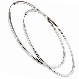 Eleganckie srebrne kolczyki gładkie duże koła kółka 6cm