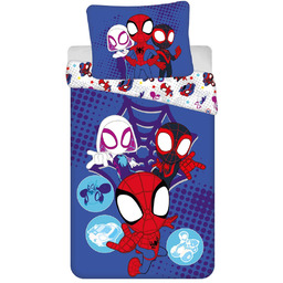 Pościel 140x200 Spider-Man Człowiek pająk niebieska poszewka 70x90