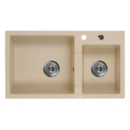 DEANTE Zlewozmywak dwukomorowy Piva ZQI 7203 Piaskowy 44x78