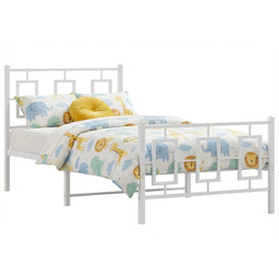 Edinos Białe metalowe łózko pojedyncze 90x200 cm T3-L94