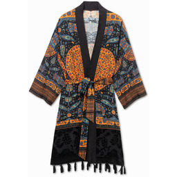Kimono z frędzlami w etnicznym stylu