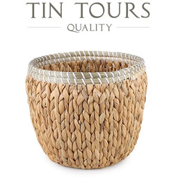 OKRĄGŁY KOSZ Z HIACYNTU WODNEGO 26x26x22 cm