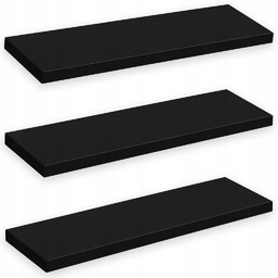 Czarne Półki Ścienne – Zestaw 3x Półek 60x15