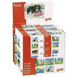 Puzzle drewniane dla dzieci "Kotek, piesek, ...", 24