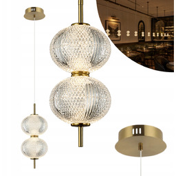Italux Lampa Wisząca Lazie Led 10W Mosiężna Szklane