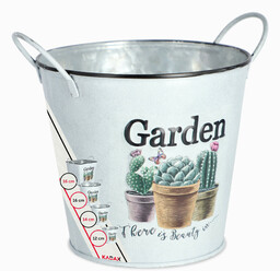 Osłonka na kwiaty okrągła Negru 12 cm, szara