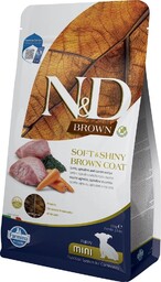 FARMINA N&D Brown Dog Puppy Mini Lamb, Spirulina,