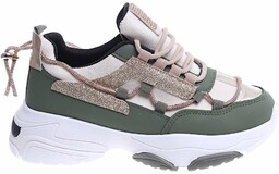 Zielone sportowe buty na platformie
