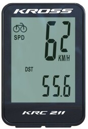 Kross, Komputerek rowerowy, KRC 211 11-funkcjii przewodowy, czarno-biały