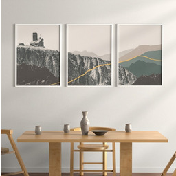 Pakamera Plakaty zestaw/tryptyk góry Karkonosze, abstrakcyjne, w stylu