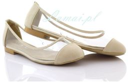 Baletki, balerinki przezroczyste Beige Gd-3107