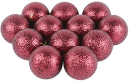 Bombki choinkowe bordowe - 6 cm - 12