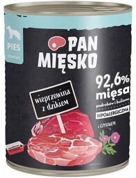 PAN MIĘSKO Karma dla psa Wieprzowina z dzikiem
