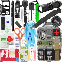 XXXL WOJSKOWY SURVIVALOWY ZESTAW PRZEŻYCIA PRZETRWANIA KIT NARZĘDZI