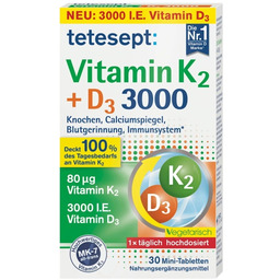 Tetesept Witamina K2 + D3 3000, 30 tabletek