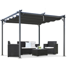 Antracytowa pergola tarasowa La Palma 3x3 Garden Point