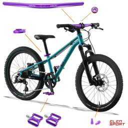 Rower Dziecięcy KUbikes 20S MTB Disc Turquoise/Laser Purple