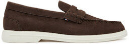 Mokasyny Tommy Hilfiger Nubuck P Loafer FM0FM05350 Brązowy