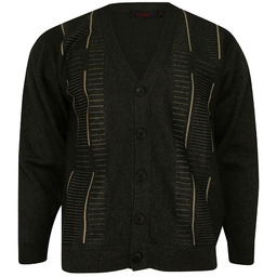 Kardigan, Sweter Zapinany na Guziki Brązowy, Elegancki -KINGS-