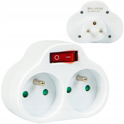 Rozgałęźnik R-270WS 2 gniazda z wyłącznikiem i uziemieniem