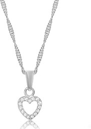 Wisiorek srebrny serduszko z cyrkoniami