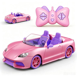 Różowy Barbie kabriolet Rc z pilotem Samochód lal,
