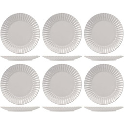 H&h 6-częściowy zestaw talerzy obiadowych Lotos, szary, cm27