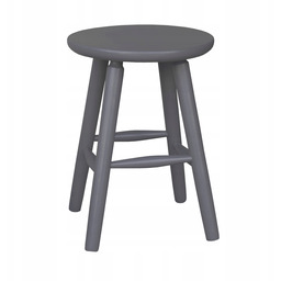 Taboret Sosnowy Okrągły Siedzisko 33 cm Antracyt