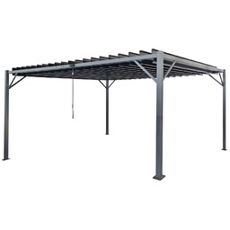 Antracytowa pergola tarasowa Tasos 3x4m z moskitierą Garden