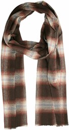Szalik Brązowo-Beżowy w Kratkę, Miękki, Firmy V.Fraas -Cashmink-