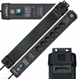 Listwa Przeciwprzepięciowa 6 Gniazd 3M Wejście Usb Zabezpieczeniem