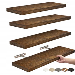 Zestaw 4 Drewnianych Półek Wiszących Pływających Dikom Retro