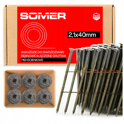 Gwoździe Do Gwoździarki Bębnowe 2,1/40 R 12600SZT Duża