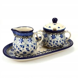 Zestaw cukierniczka i mlecznik Ceramika Artystyczna Bolesławiec