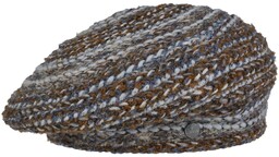 Beret z Dzianiny Banessa by Lierys, brązowo-niebieski, One