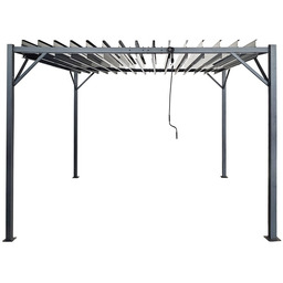 Antracytowa pergola tarasowa Tasos 3x3m Garden Point