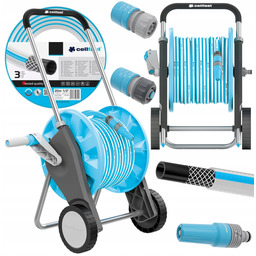 Cellfast Zestaw Compact Wąż Ogrodowy 1/2" Wózek Stojak