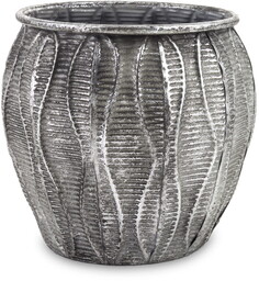 Osłonka donica doniczka metalowa srebrna 142503 22x21