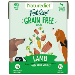 Naturediet Grain Free Świeżo Przygotowana Jagnięcina 390g Bez