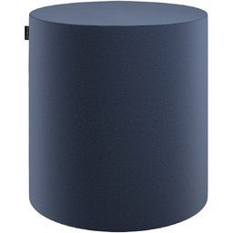 Puf Barrel, granatowy welwet, ø40, wys. 40 cm,