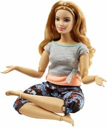 Barbie, lalka Made to Move Kwiecista, pomarańczowa bluzka