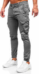 Szare spodnie materiałowe joggery bojówki męskie Denley SK850