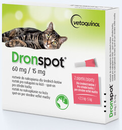 Dronspot dla średnich kotów 60 mg/ 15 mg