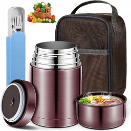 Izolowany Pojemnik Na Lunch Ze Stali Nierdzewnej +pakiety