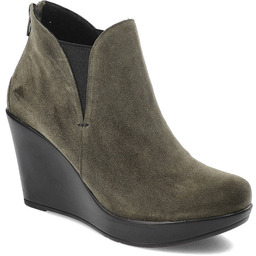 Zielone Stylowe Botki Karino Damskie Buty Na Koturnie