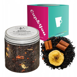 Herbata czarna BANAN W CYNAMONIE winogrona banan laski