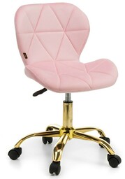 Krzesło obrotowe welurowe ART118S różowe #67, złote nogi