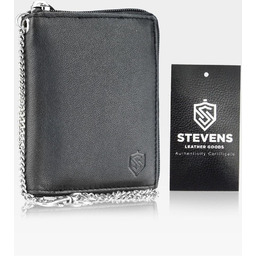 Skórzany portfel męski duży na suwak STEVENS