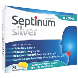 Septinum Silver Bez cukru, 24 pastylki do ssania