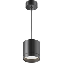POLAR Lampa wisząca czarna tuba fi8.2cm 12W GX53